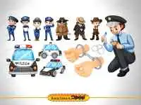 دوربری پلیس و ماشین پلیس و دستبند