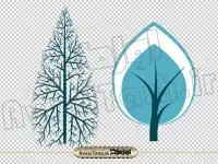 فایل png درخت های برفی