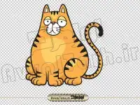 دانلود فایل دوربری png تصویر کاریکاتوری گربه گارفیلد چاق