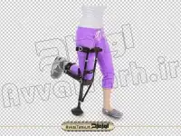 دانلود فایل png تصویر دوربری شده پاهای زن با عصا