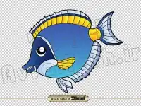 دانلود فایل vector عکس کارتونی ماهی آبی رنگ