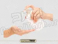 دانلود فایل png دوربری شده دست و مایع دستشویی