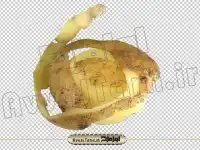 فایل عکس دوربری شده سیب زمینی پوست کنده