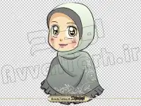 تصویر دوربری شده دختر بچه با روسری عربی