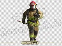 فایل png تصویر دوربری شده مرد آتش نشان در حال دویدن
