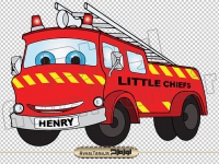 تصویر کارتونی دوربری شده ماشین آتش نشانی