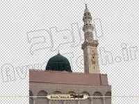 دوربری تصویر گنبد و گلدسته مسجد النبی