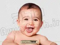 تصویر نوزاد در حال خندیدن
