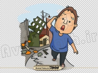 دانلود تصویر کارتونی زلزله