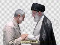 عکس سردار سلیمانی در حال حرف زدن با رهبری