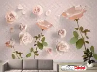 طرح لایه باز کاغذ دیواری گل رز