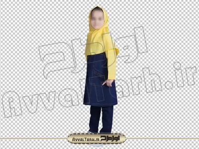دختر دبستانی با فرم مدرسه