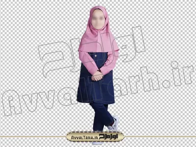تصویر با کیفیت دختر بچه با فرم مدرسه