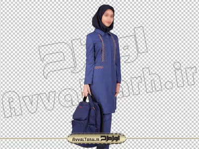 دوربری دانش آموز دختر دبیرستانی با کوله پشتی