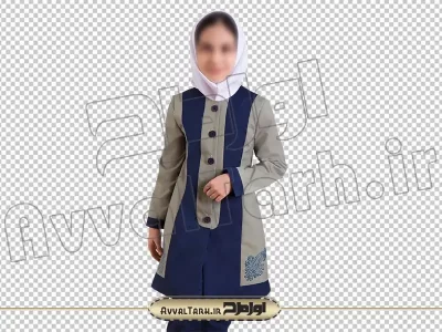 دوربری تصویر دانش آموز دختر با روپوش مدرسه