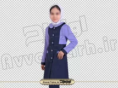تصویر با کیفیت دانش آموز دختر با روپوش مدرسه