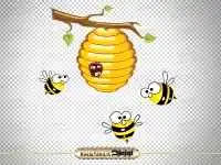 تصویر png کندو عسل با زنبور عسل