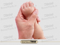 تصویر دوربری شده گرفتن دست نوزاد
