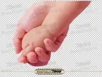 فایل png دست نوزاد در دست بزرگ