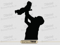 دوربری تصویر پدر در حال بازی با نوزاد