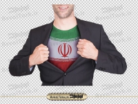 تصویر دوربری مرد با لباس به رنگ پرچم ایران