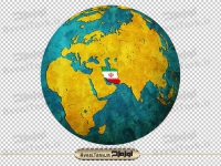 عکس دوربری شده کره ی زمین و نقشه ایران