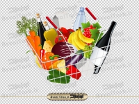 تصویر png سبد خرید مواد غذایی