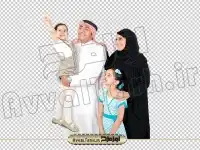 دوربری تصویر خانواده چهار نفره عرب