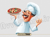 دوربری تصویر سرآشپز و پیتزا