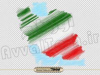تصویر png نقشه ایران به رنگ پرچم