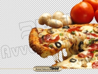 تصویر png پیتزا و قارچ و گوجه