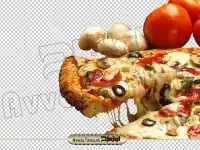 تصویر png پیتزا و قارچ و گوجه