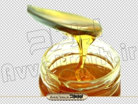 تصویر با کیفیت شیشه عسل و قاشق