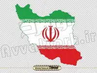 دوربری تصویر نقشه ایران به رنگ پرچم