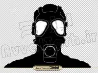 دوربری مرد با ماسک شیمیایی فیلتر دار