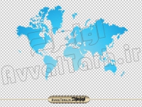 تصویر دوربری شده نقشه جهان