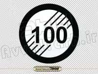 تصویر دوربری تابلو پایان محدودیت سرعت 100