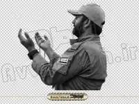 دانلود فایل دوربری png تصویر سرباز در حال دعا کردن