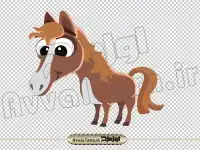 دانلود فایل دوربری png تصویر اسب کارتونی