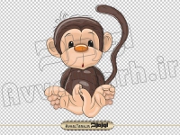 دانلود فایل دوربری png تصویر کارتونی میمون