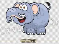 دانلود فایل png عکس برش خورده کاریکاتوری فیل خندان