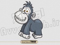 دانلود فایل png عکس برش خورده کاریکاتوری میمون