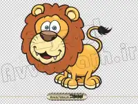 دانلود فایل png عکس برش خورده کاریکاتوری شیر جنگل