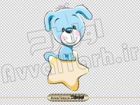 دانلود فایل png کاریکاتوری عروسک سگ و ستاره