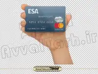دانلود فایل png تصویر دوربری شده کارت اعتباری بانک در دست