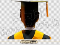 فایل تصویر دوربری شده دانشجو با کلاه فارغ التحصیلی از پشت