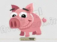 دانلود فایل دوربری شده تصویر خوک صورتی