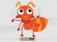 فایل دوربری شده وکتور تصویر کارتونی مورچه نارنجی