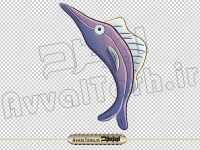 دانلود فایل vector عکس کارتونی نیزه ماهی