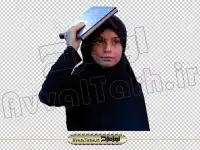 دانلود فایل دوربری png دختر بچه قرآن بر سر گرفته